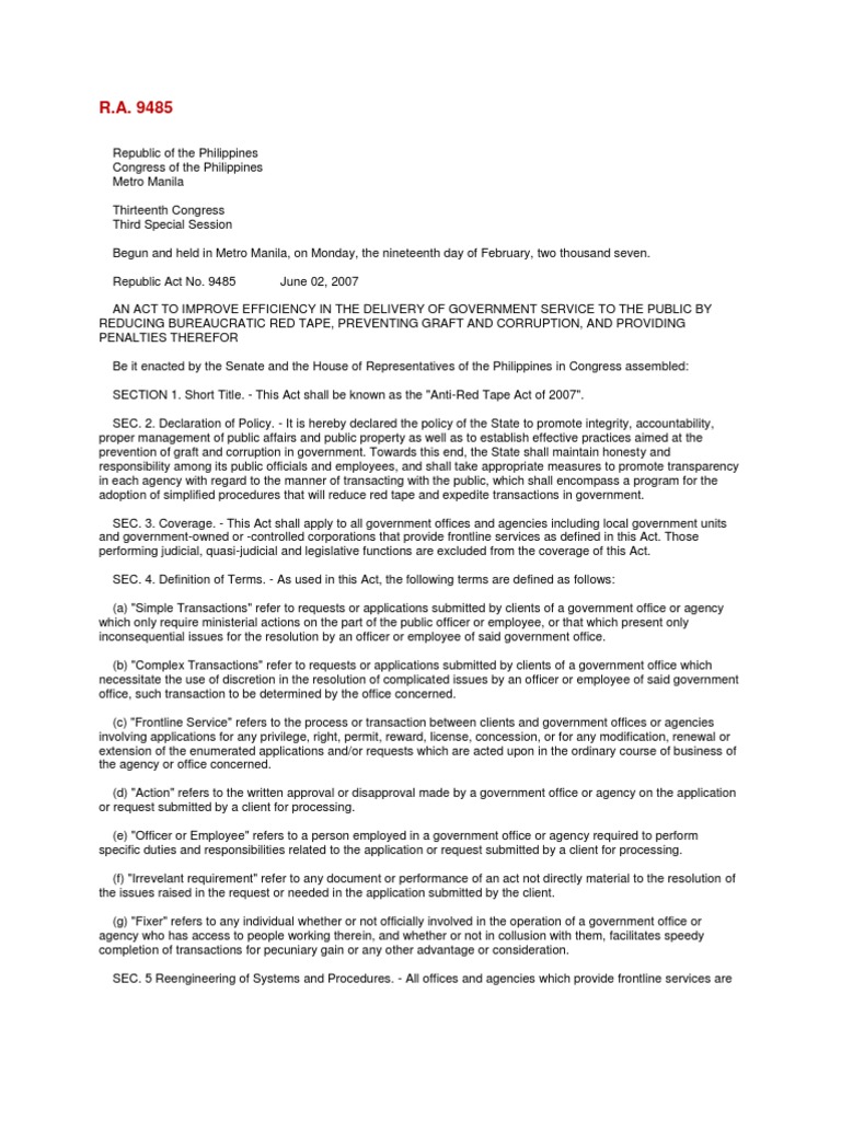 Anti-Red Tape Act of 2007 | PDF