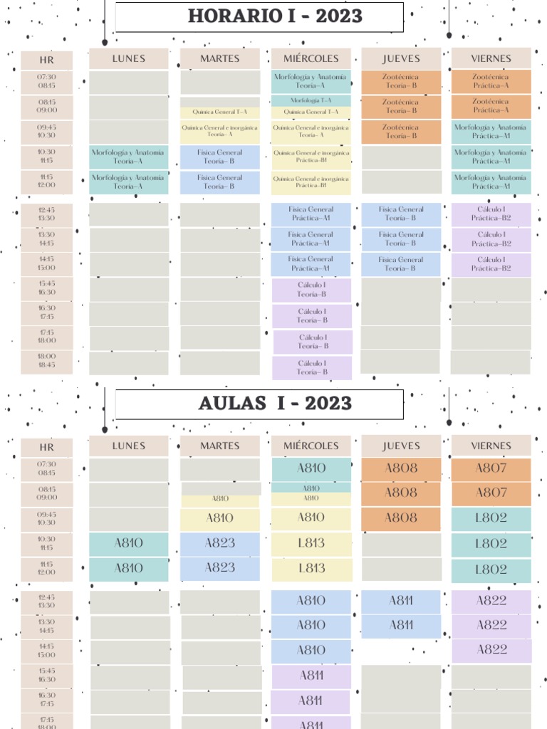 Horario Planificador Horizontal Minimalista Elegante Color Beige, Gris ...
