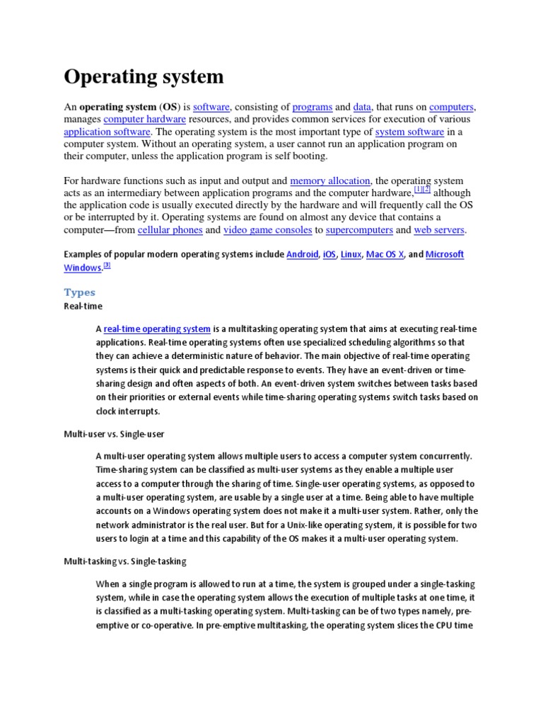 Operating System | PDF | File System | Operating System