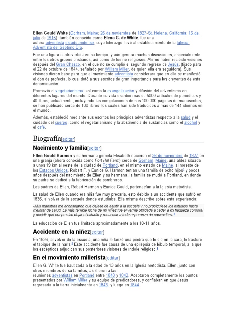 Elena White | PDF | Escatología Cristiana | Premilenialismo