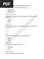 Computer Fundamentals Basic MCQ Questions and Answer