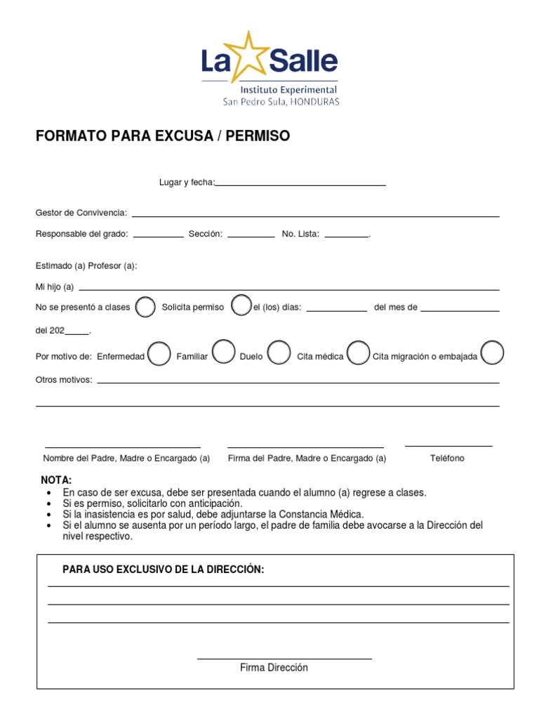 Formato Excusa | PDF