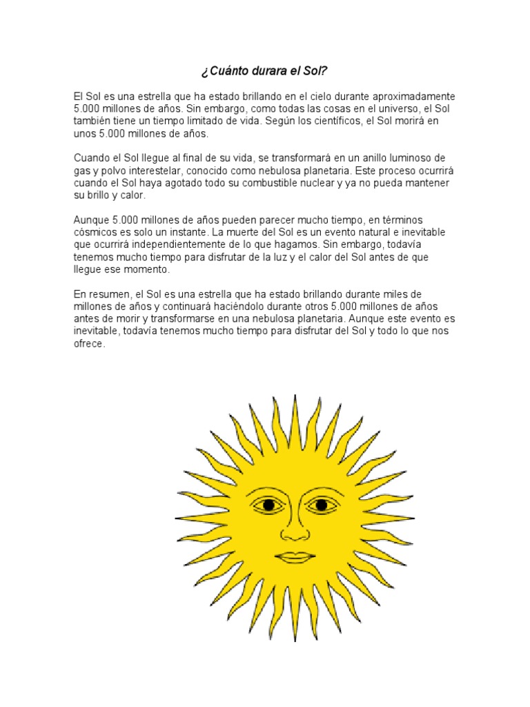 Duración de la vida del Sol: 5.000 millones de años | PDF