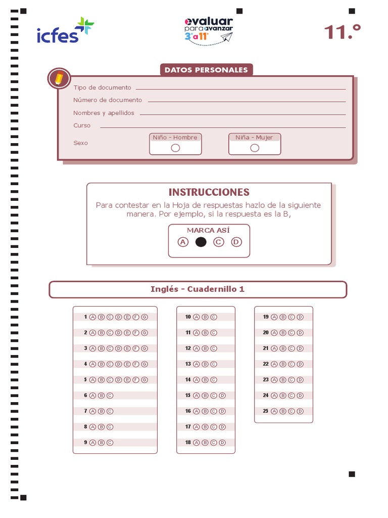 Respuestas ICFES Inglés 2023 | PDF