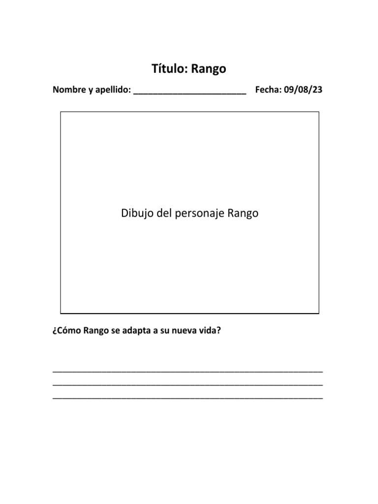 Ficha de La Película Rango | PDF | Deportes y actividades al aire libre ...