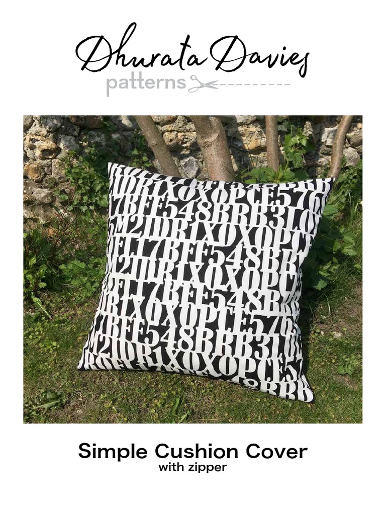 Simple Cushion Cover Tutorial PDF Seam (Sewing) Clothing