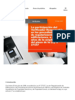 La Participación Del Verificador Responsable en Los Procedimientos de Regularización de Edificaciones, A Dos Años de La Ampliación Del Plazo de La Ley #27157 - Rubio Leguía Normand