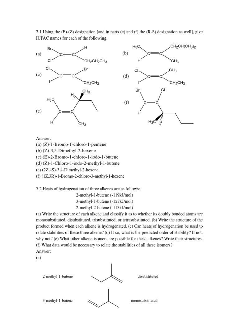 Organic Ps Chapter 7 | PDF | Alkene | Acid