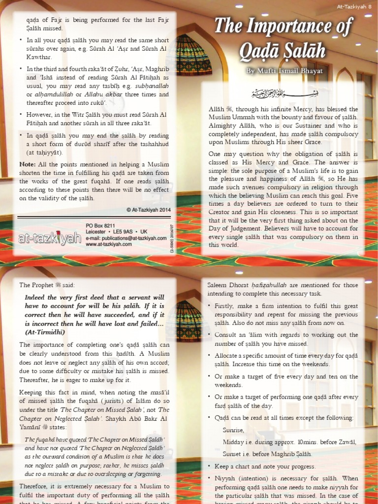 What Does Qada Salah Mean? | Does qadah salah make up for the ...