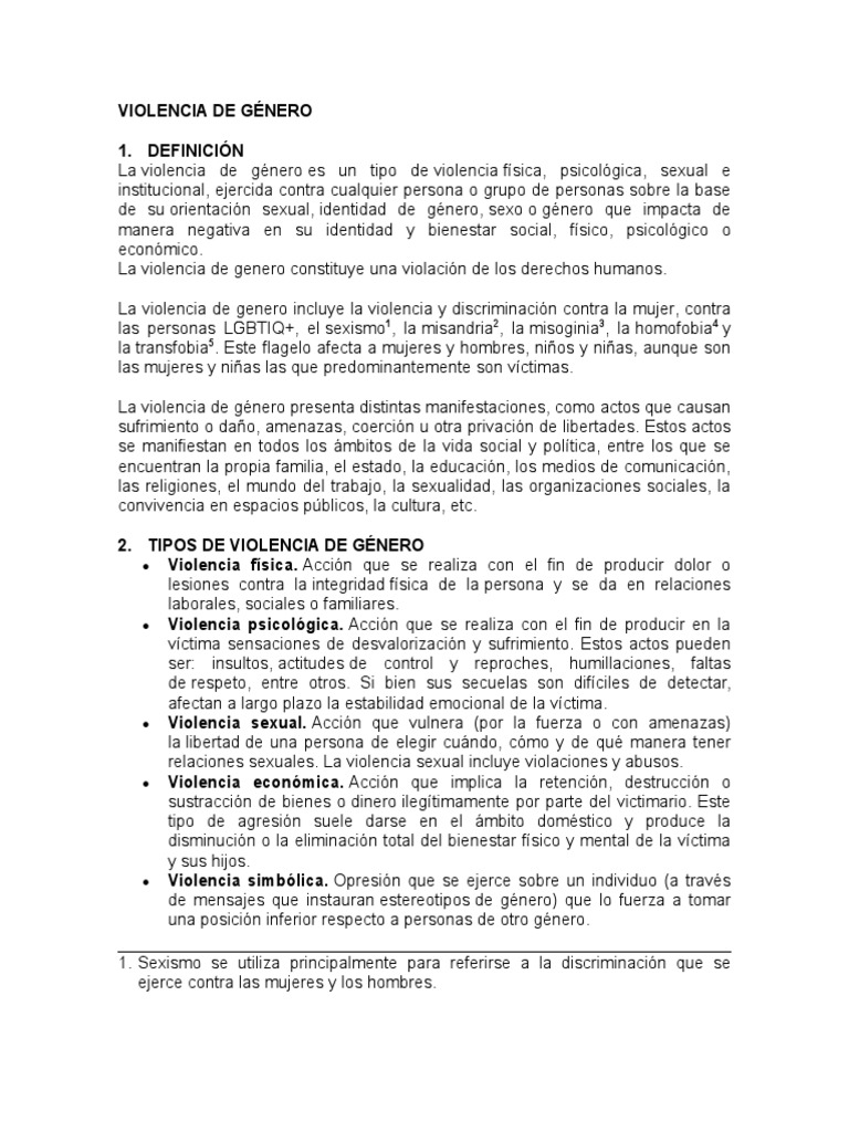 Violencia de Género | PDF | La violencia contra las mujeres | Violación