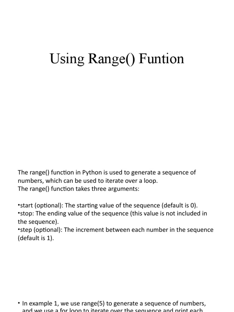 Using Range Funtion | PDF