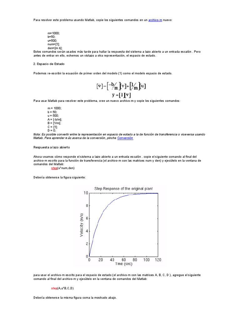 Control de Sistemas en Matlab | PDF | Matriz (Matemáticas) | Ecuaciones