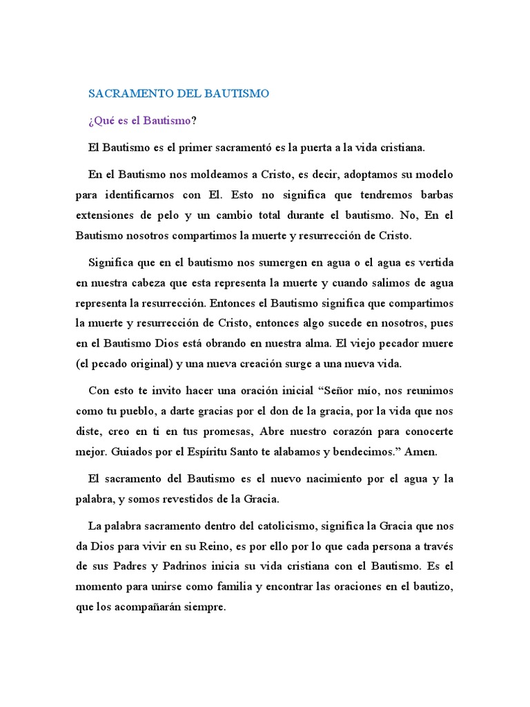 Significado y Símbolos del Bautismo | PDF | Bautismo | Sacramentos