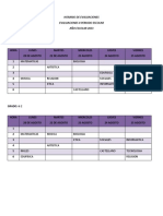 Horario de Evaluaciones Saber 2 Periodo 2023