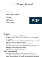 What ..When.. Where?: Airports GMR International Energy Highways GMR Sports