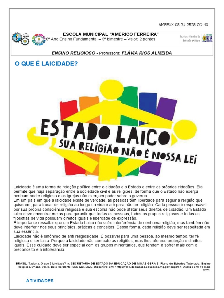 O que é um Estado Laico? | PDF | Liberdade de religião | Liberdade