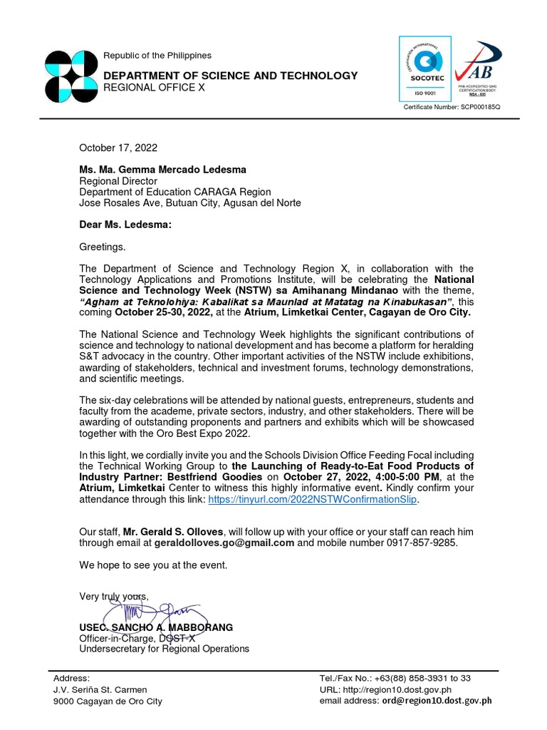 National Science and Technology Week 2022 | PDF | Business