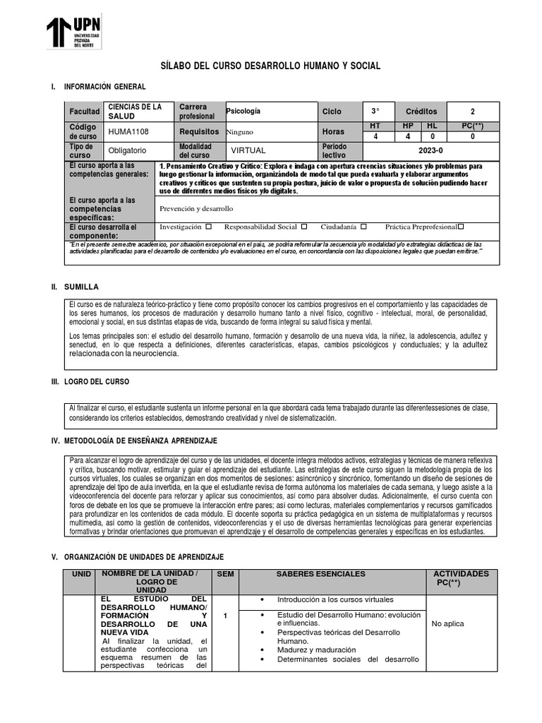 Curso de Desarrollo Humano y Social | PDF | Adultos | Aprendizaje