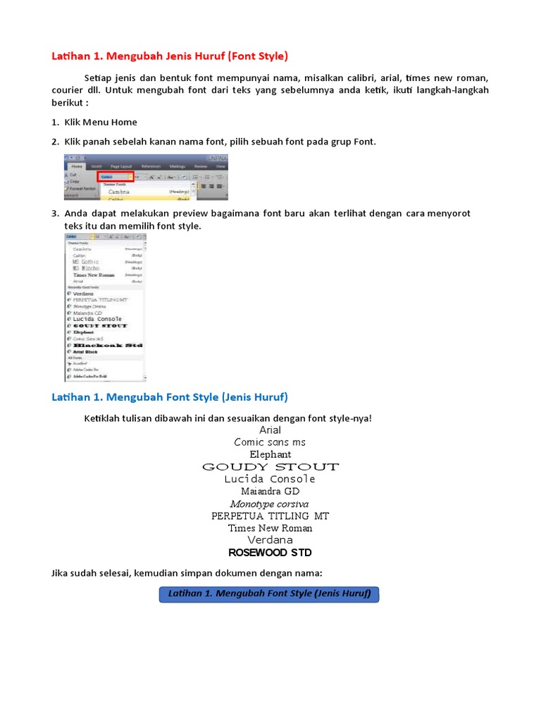 Latihan Dasar Microsoft Word Pdf