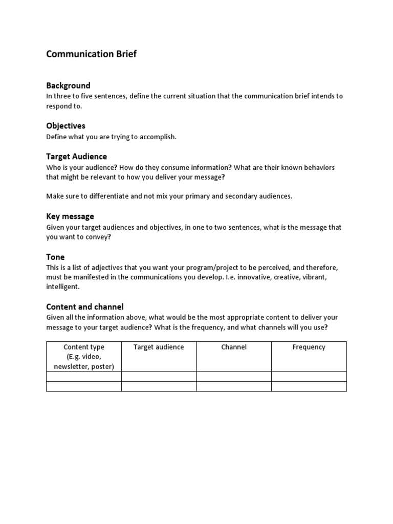 Communication Brief PDF
