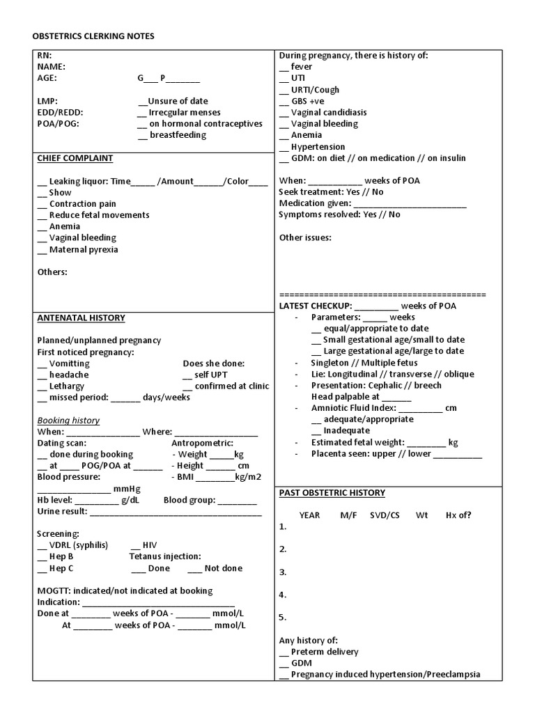 Obs Clerking | PDF | Pregnancy | Menstruation