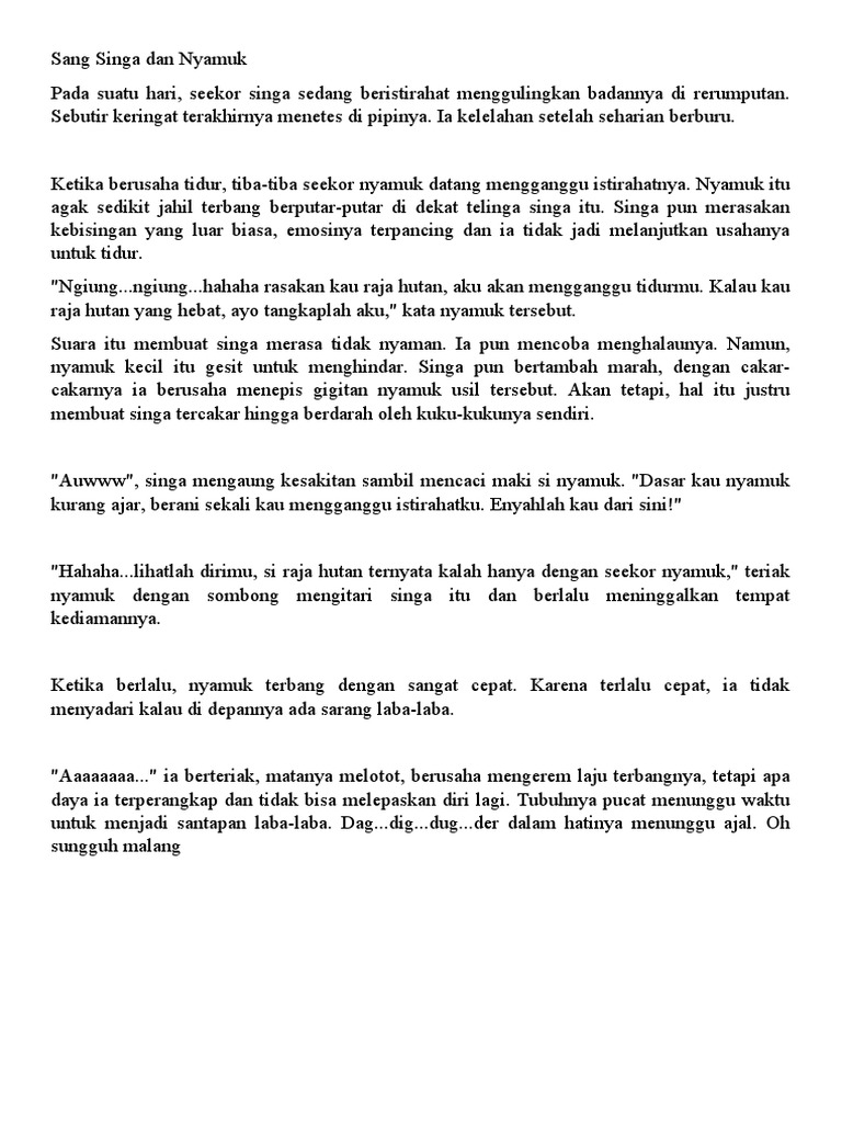 Sang Singa Dan Nyamuk Pdf