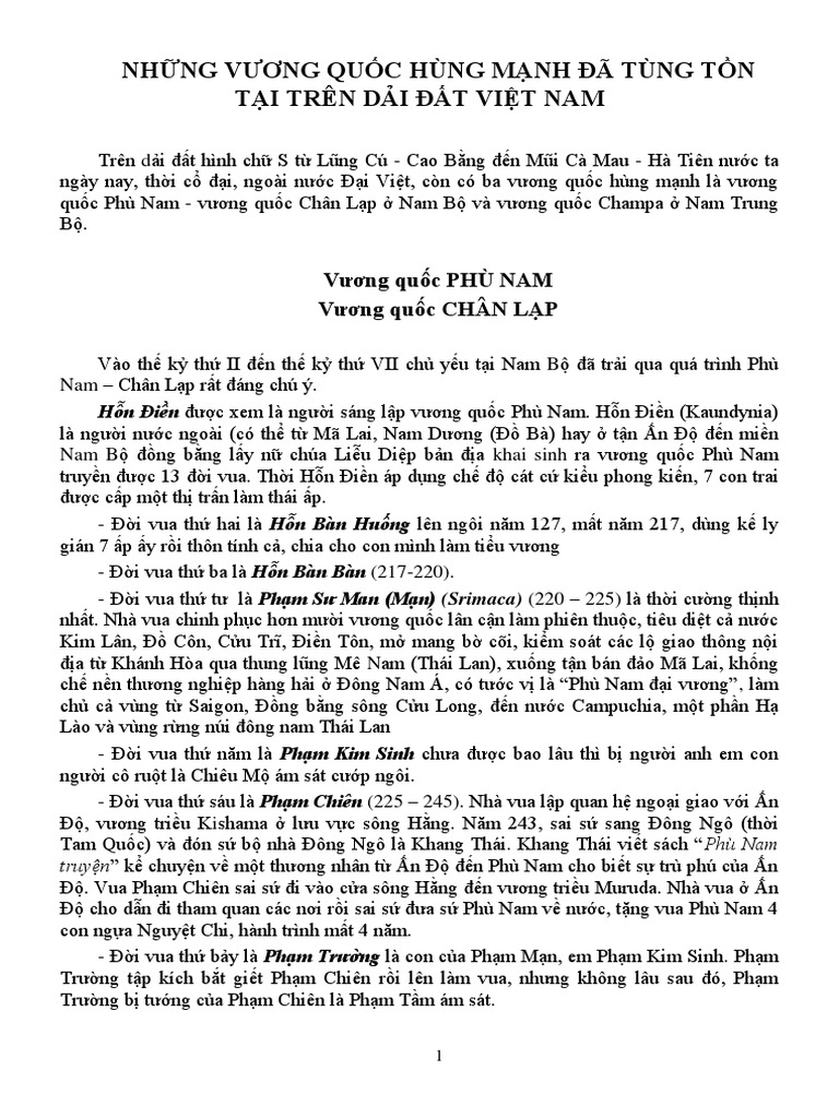 Nhung Vuong Quoc Hung Manh Da Tung Ton Tai Tren Dai Dat Viet Nam Khuyet Danh PDF
