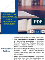 Public Procurement Principles, Regulatory Framework and Public Procurement Institutions