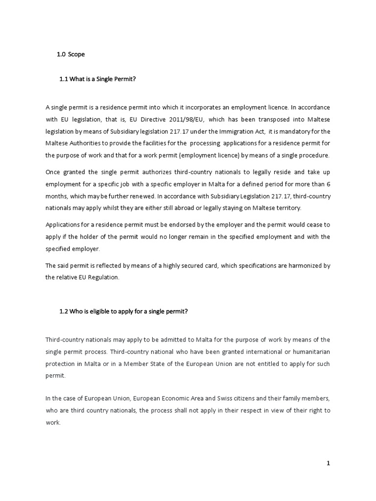 Single Permit | PDF