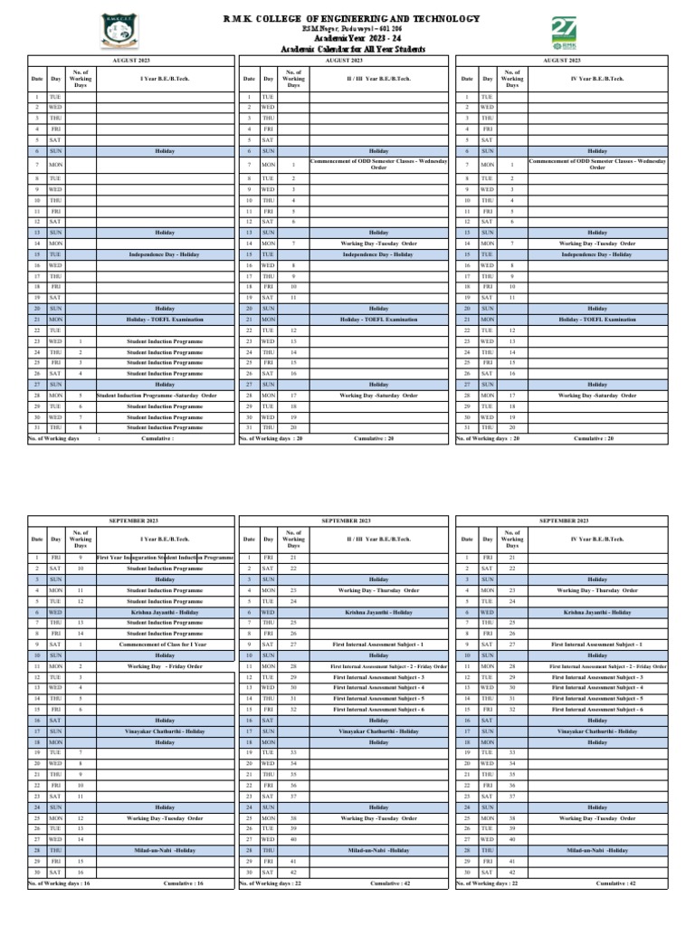 Acedemic Calendar PDF