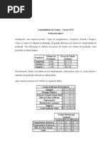 Exercício 2 Contabilidade Custos