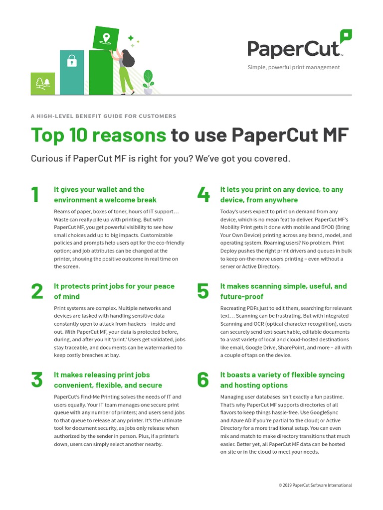 Benefits of PaperCut MF Software | PDF