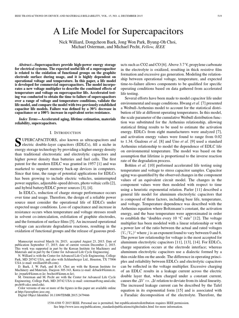 A Life Model For Supercapacitors PDF