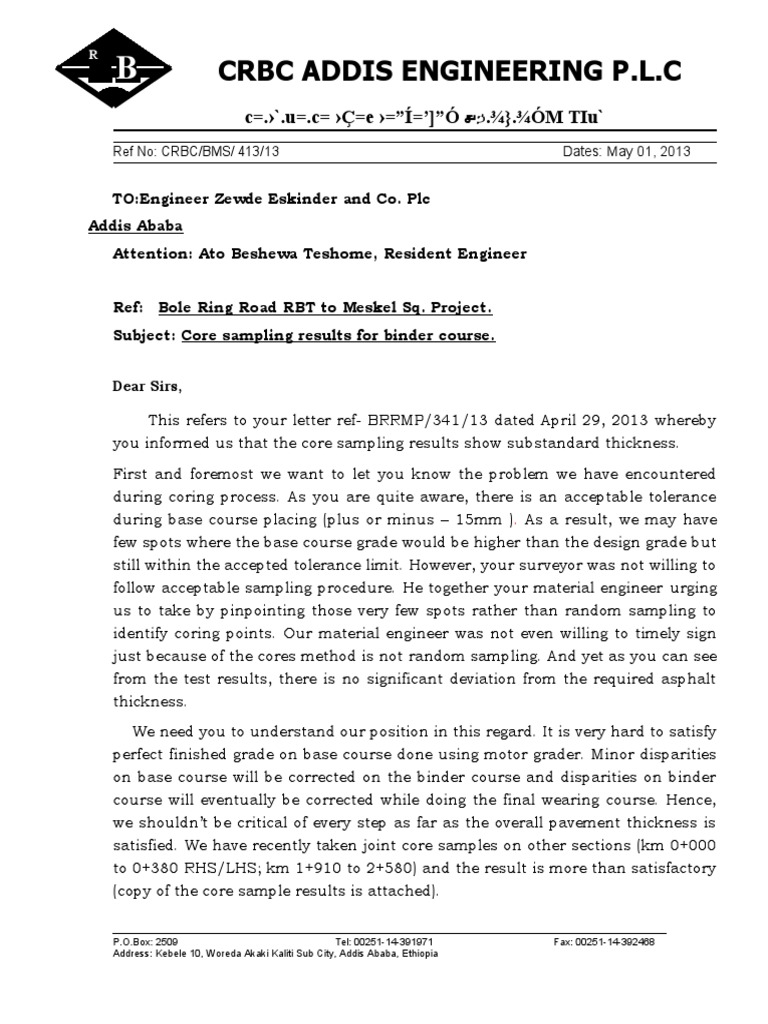 Core Sampling Results For Binder Course PDF