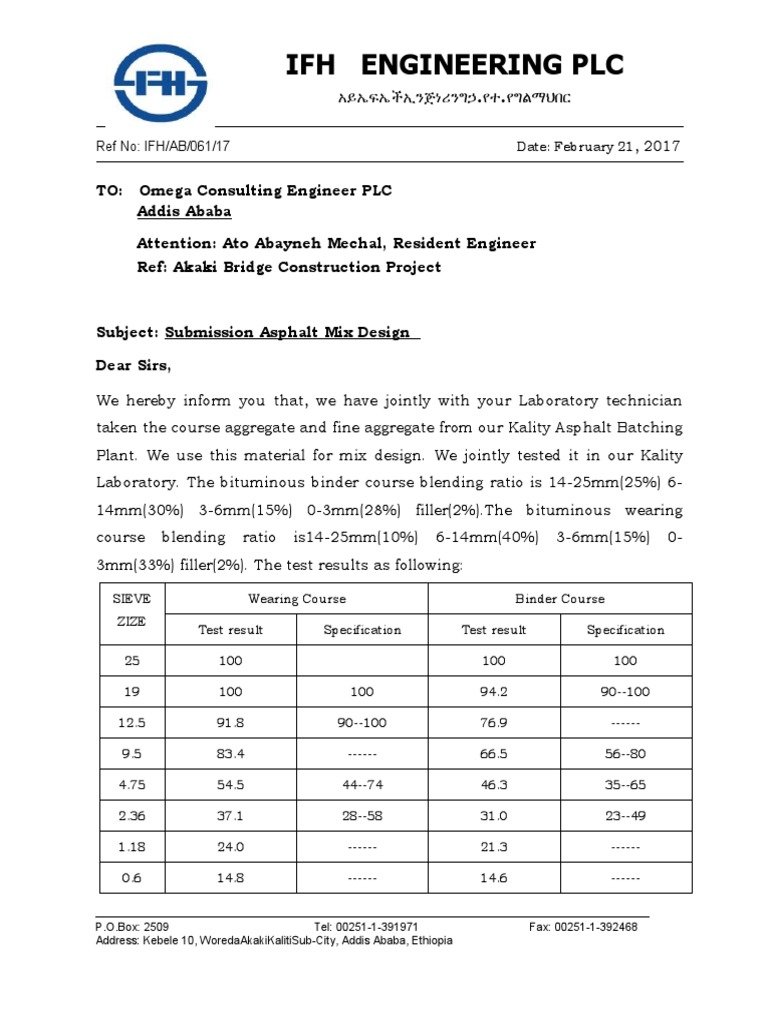 Submission Asphalt Mix Design PDF