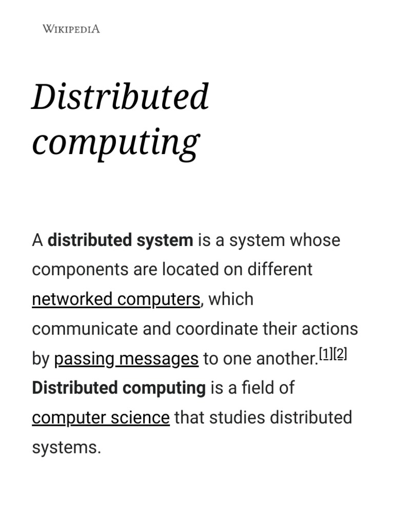 Distributed Computing - Wikipedia | PDF