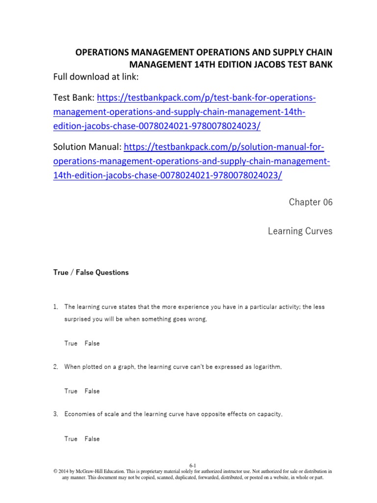 Operations Management Operations and Supply Chain Management 14th ...
