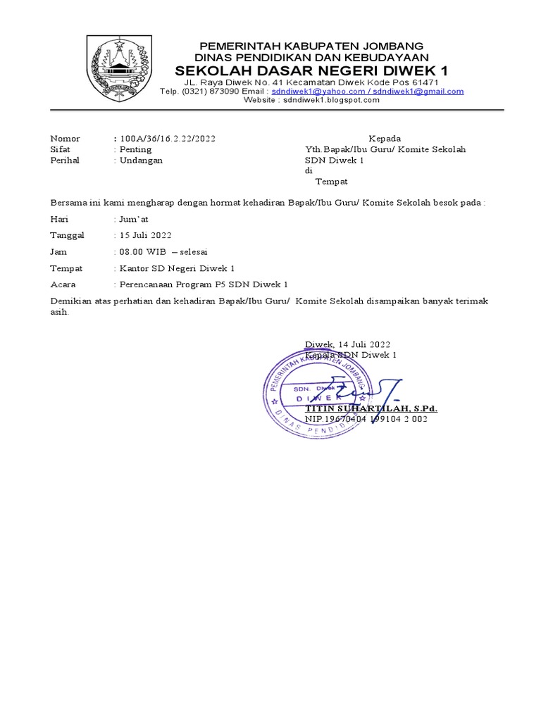 Undangan-Berita Acara-Daftar Hadir P5 | PDF