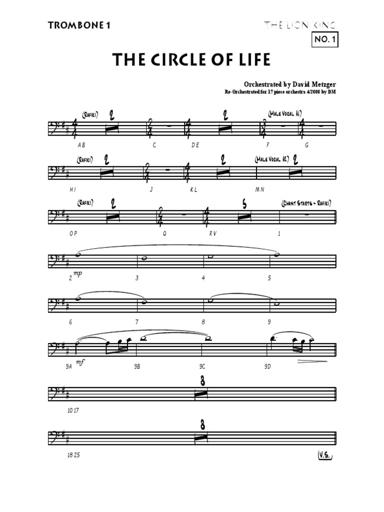 The Lion King Trombone 1 PDF Musical Compositions
