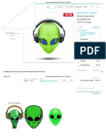 Alien Head With Headphones Royalty Free Vector Image