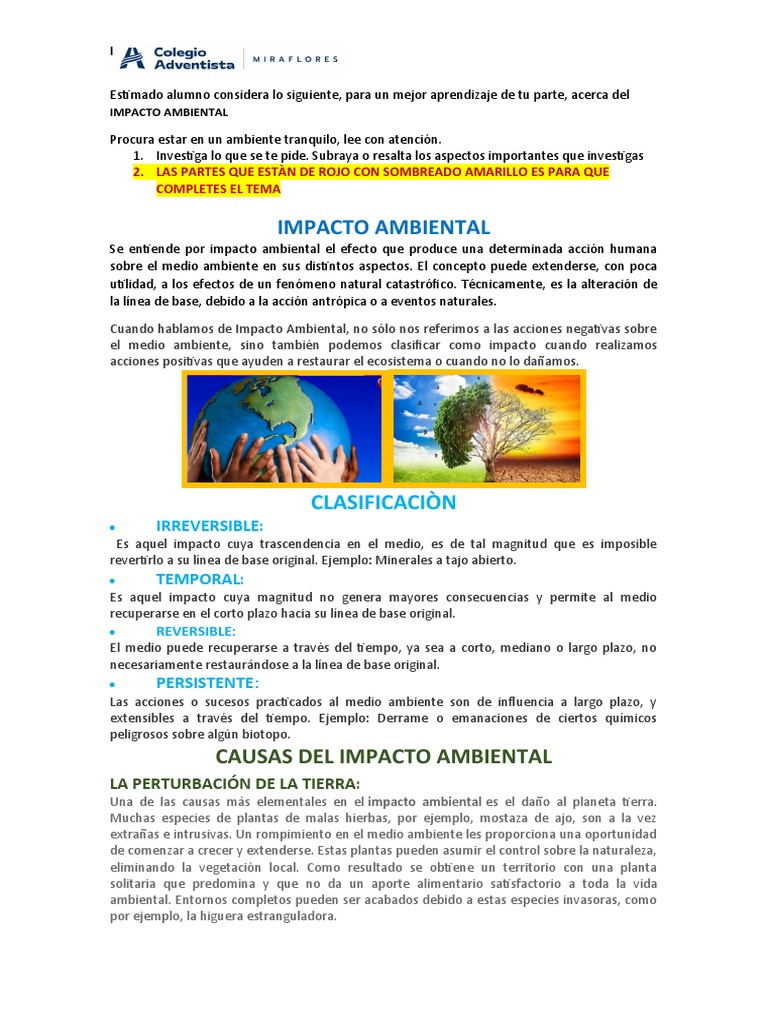 Impacto Ambiental | PDF | Ciencia y matemáticas