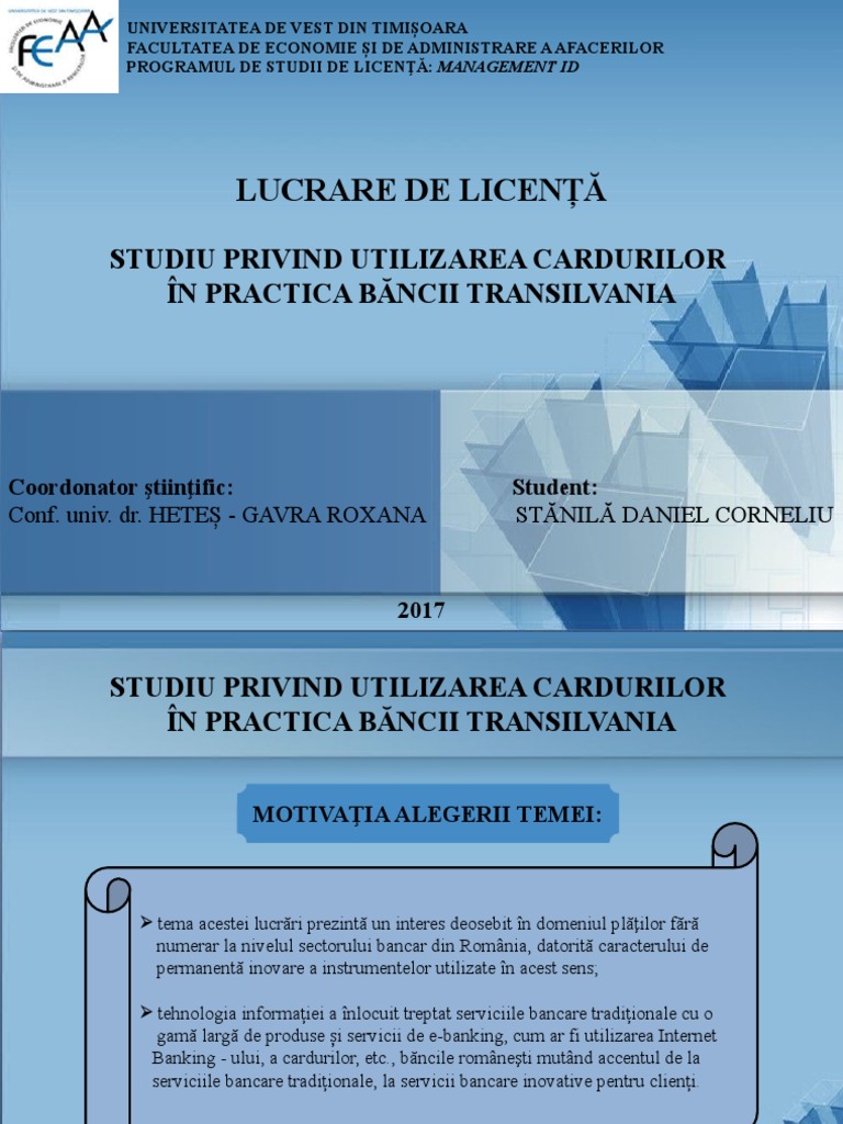 MODEL Prezentare Lucrare Licenta | PDF