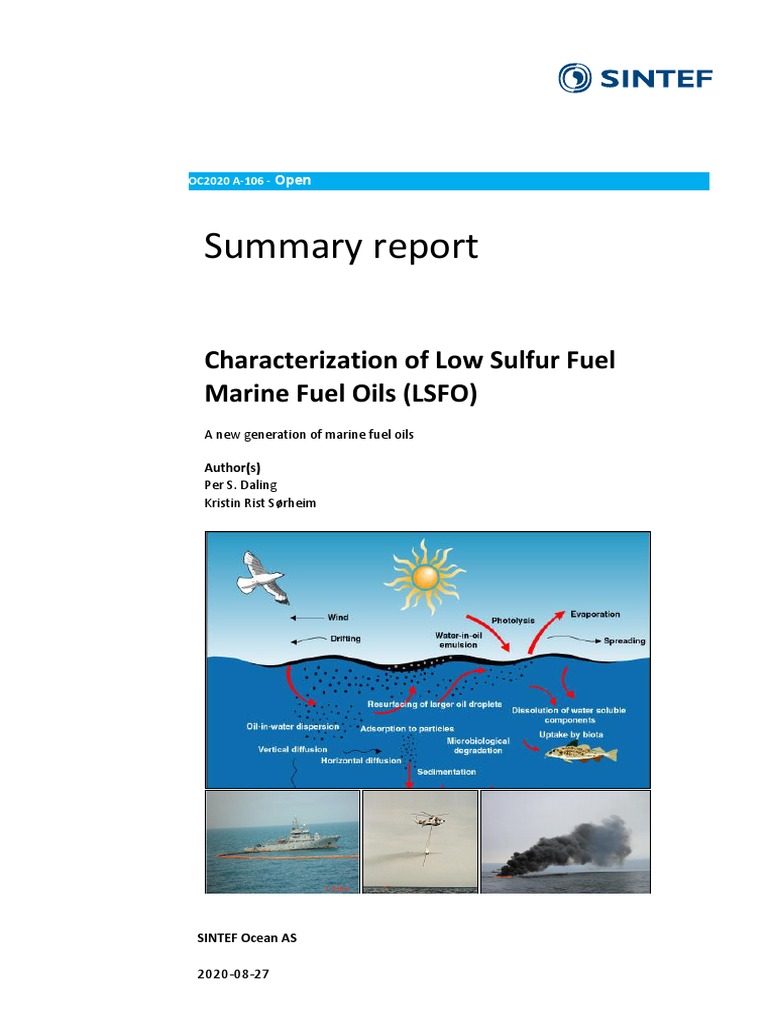 Summary Report Sintef Low Sulphur Fuel Oils PDF