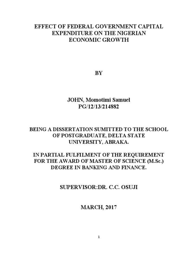 Nigerian Govt Capital Expenditure Impact | PDF | Fiscal Policy ...