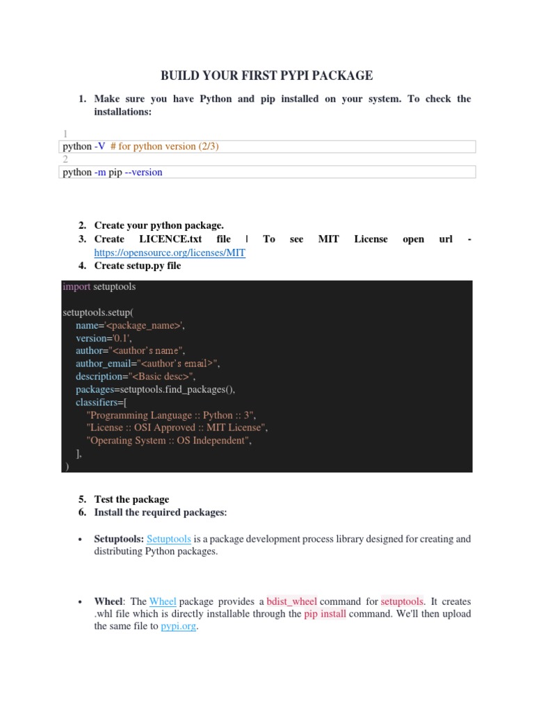 Build Your First Pypi Package | PDF | Business | Computers
