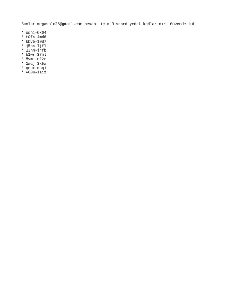 Discord Backup Codes | PDF