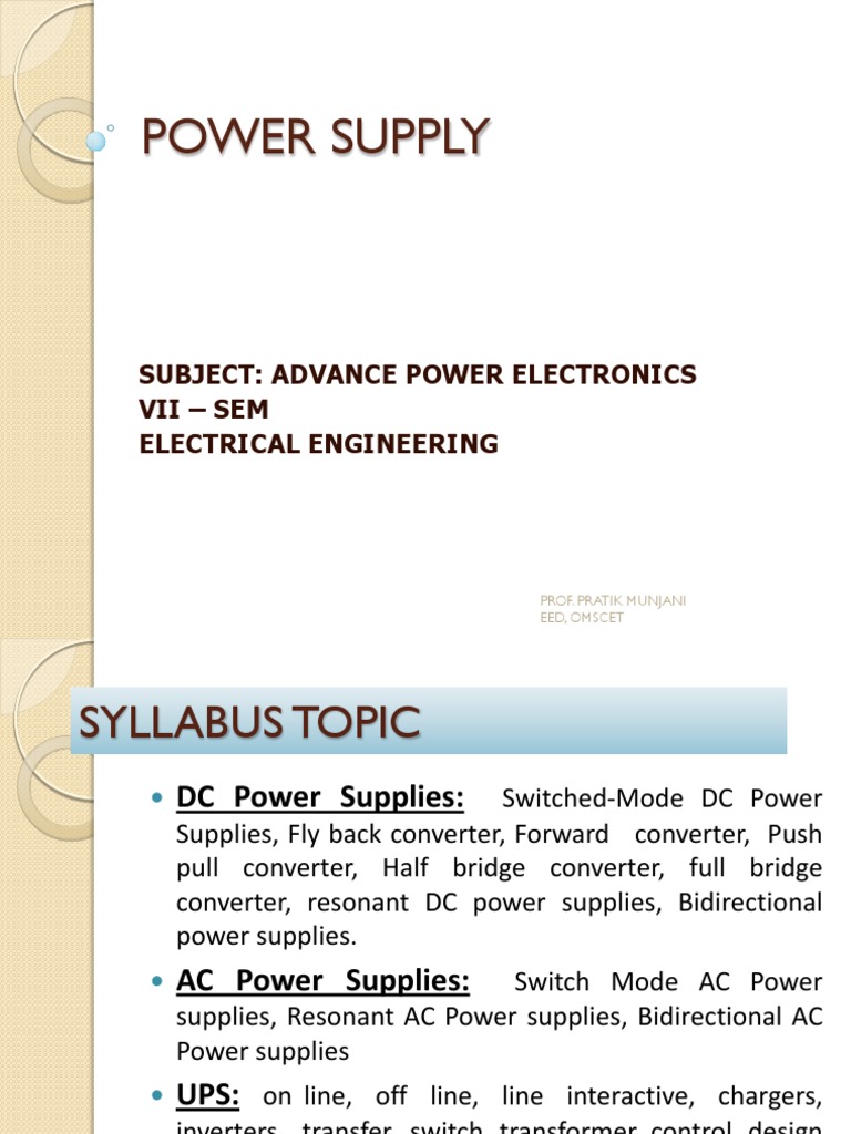 Advanced Power Supply Technologies | PDF | Power Inverter | Power Supply