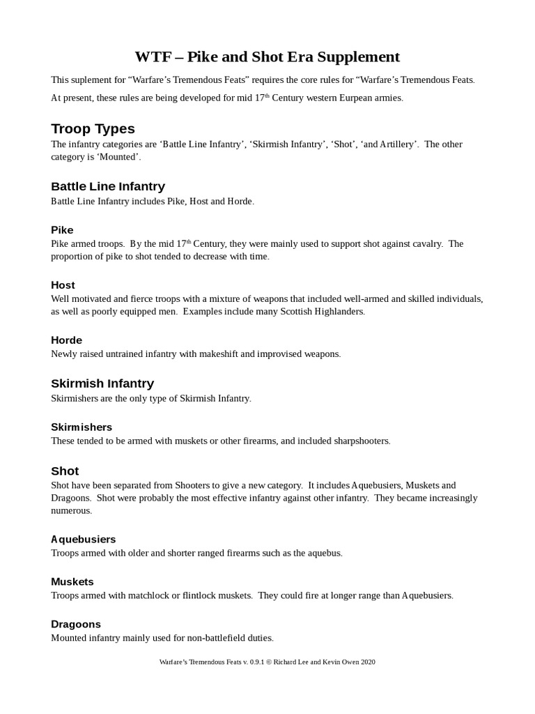 WTF Pike and Shot | Download Free PDF | Infantry | Cavalry