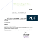 Jnce Medical and Diagnostic Clinic - Medical Certificate