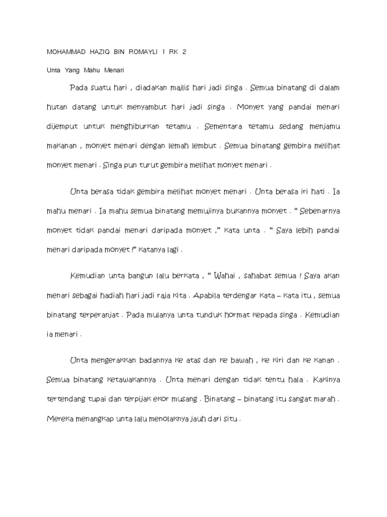 Unta Yang Mahu Menari Pdf